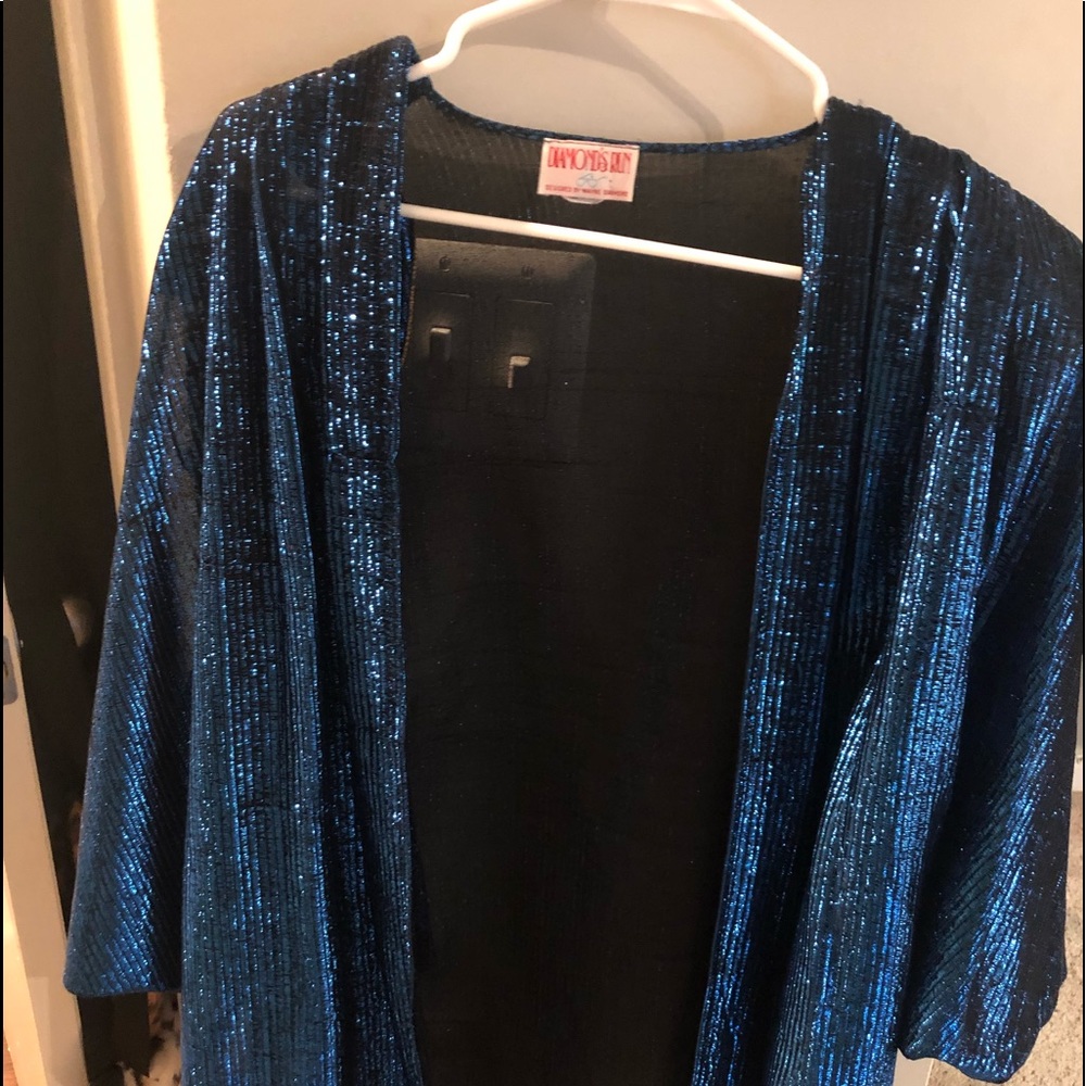 Blue iridescent sheer jacket